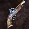 German Flintlock Pistol, 17th Century, Brass, Replica