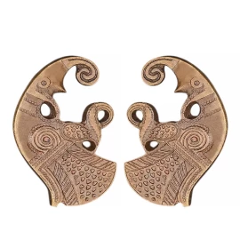 Viking Antique Brass Mount Set Featuring Odin's Ravens - Outlet