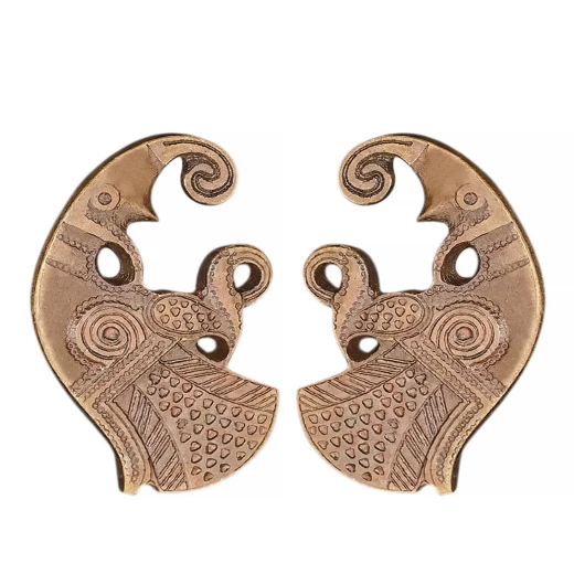 Wikinger Messingbeschläge Set mit Motiv von Odins Raben - Outlet