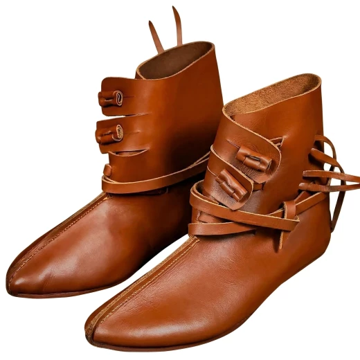 Raně středověké vikingské boty typu Jorvik s koženými knoflíky - Outlet