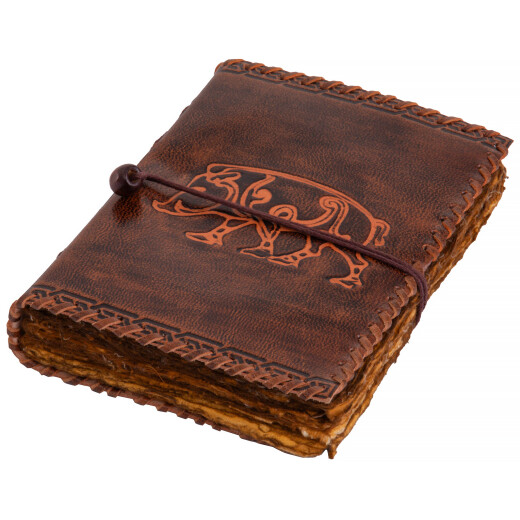 Leather Journal with patinated paper and Celtic Boar (Mercia Kingdom)