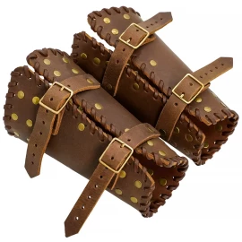 Genietete Armschienen aus Leder, 17 cm, Paar - Outlet