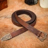Wikinger-Ledergürtel mit Messingschnalle und Endbeschlag, Birka-Stil