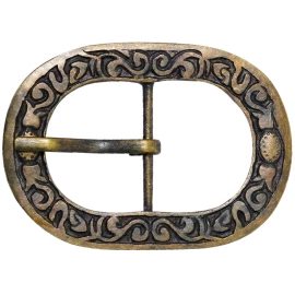Set of Three Late Medieval Antiqued Brass Floral Belt Buckles - Outlet