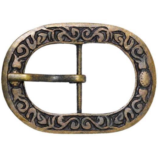 Set of Three Late Medieval Antiqued Brass Floral Belt Buckles - Outlet