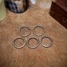 Mosazná kruhová přezka, starožitná patina, sada 5 kusů