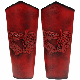 Lange Leder-Armschienen mit Drachenprägung - Outlet