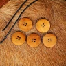Set of 5 Round Teak Wood Buttons | 25 mm - Outlet
