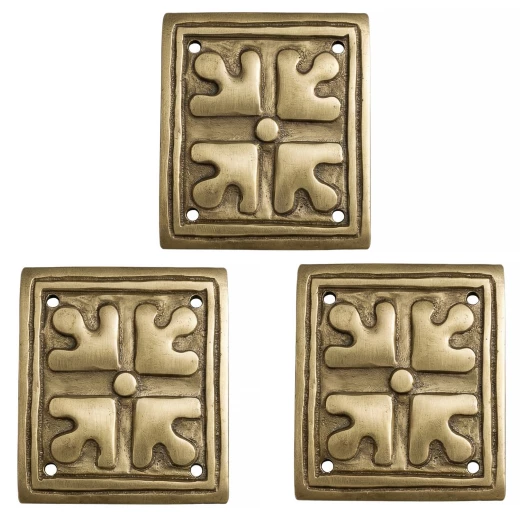 Viereckige Beschläge "Vier Pfeile" für Roman Cingulum oder Balteus, 3er - Outlet