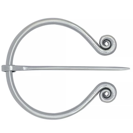 Ringfibel (Gewandnadel) mit keltischen Spiralen, Edelstahl