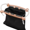 Schwarze Wikinger Ledertasche Haithabu mit Holzrahmen - Outlet
