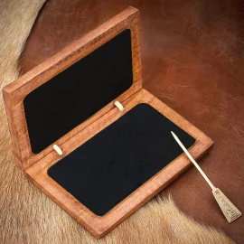 Roman Wax Tablet Diptych with Brass Stylus – Antique Writing Set