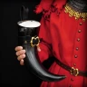 Wikinger Trinkhorn mit Lederhalter und Schnalle, 600 ml - Outlet