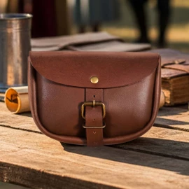 Mittelalterliche Gürteltasche „Burglar“ aus Leder, Braun