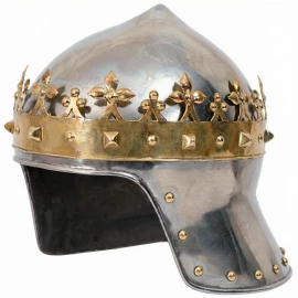 Královská přilba Richard s mosaznou korunou