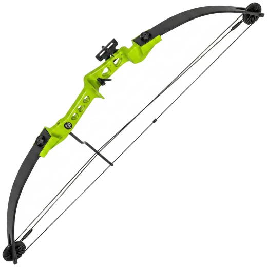 Recreational Compound Bow 29 lbs for Right-Handers, Aluminium Riser, Neon Green - Outlet