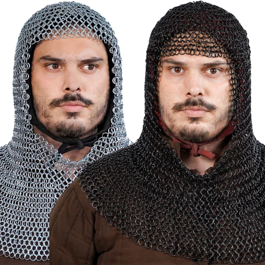 Kettenhaube, unvernietete Stahlringe 10 mm, wählbares Finish verzinkt / geschwärzt - Outlet