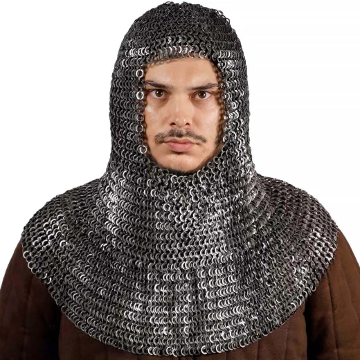 Kettenhaube, 9 mm Flachringe, Keilnieten und Vollringe aus Stahl - Outlet