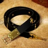 Medieval Crusader Long Belt with Templar Crosses and Brass Mounts