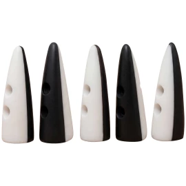 Zweifarbige historische Knebelknöpfe aus Horn und Knochen, 5er Set - Outlet