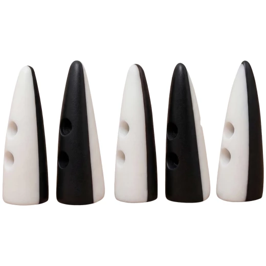 Zweifarbige historische Knebelknöpfe aus Horn und Knochen, 5er Set - Outlet