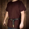 Medieval Crusader Long Belt with Templar Crosses and Brass Mounts