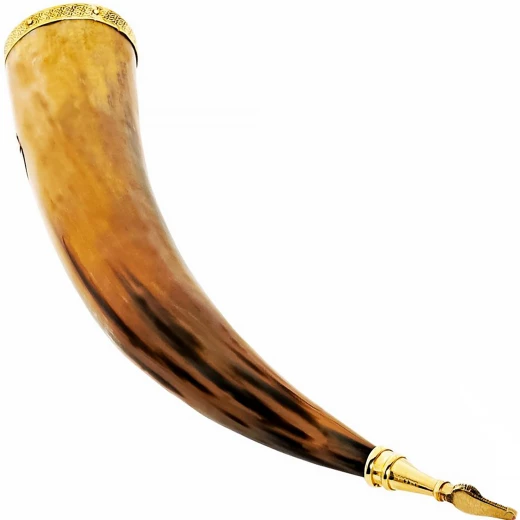Vikingský picí roh Keltský uzel, 300-400 ml, s mosazným kováním - Outlet