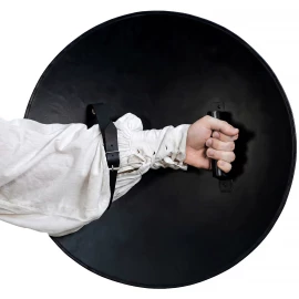 Rundschild 56cm aus 1,2mm Stahl schwarz lackiert - Outlet