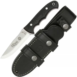 Skandinavisches Bushcraft-Messer mit Griff aus schwarzem Micarta - Outlet