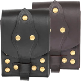 Eckige Gürteltasche aus Leder mit Nieten - Outlet