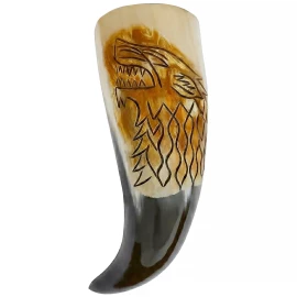 Wikinger Trinkhorn "Fenrir", handgraviert, 200-300 ml - Outlet