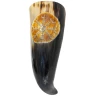 Viking Drinking Horn Aegishjalmur Engraved for Protection and Victory - Outlet