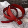 Langer mittelalterlicher O-Ring Gürtel aus Leder, Rot