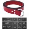 Langer mittelalterlicher O-Ring Gürtel aus Leder, Rot