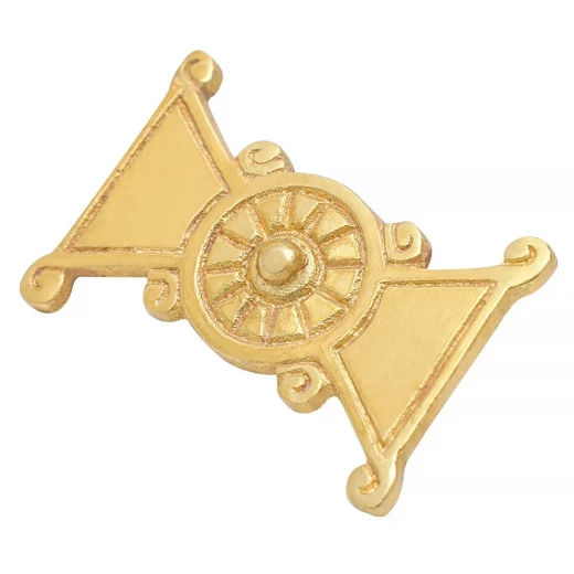 Viking Style Brass Belt Mount, "Sun Wheel"