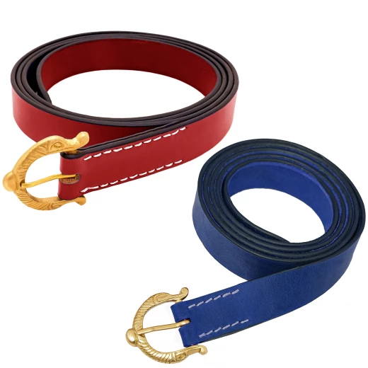 Kožený opasek s raně středověkou zoomorfní přezkou, 2 cm - Outlet