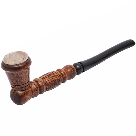 Wooden Smoking Pipe 'The Wandering Artist' with Marble Bowl