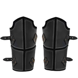 Medieval Two-Layer Leather Bracers