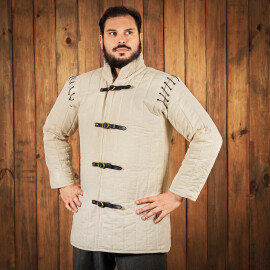 Thickly quilted gambeson with interchangeable sleeves - black-natur S