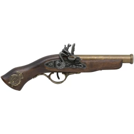 Dekorative Pistole mit Holzgriff und Messingverzierung