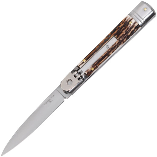 Switchblade knife with staghorn handle by Maserin
