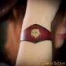 Leather bracelet with Tudor rose