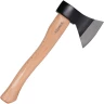 Universalaxt mit kurzem Buchenholzstiel und Leder-Schneidenschutz, Mittelgewicht