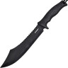 Bowie machete with saw on the back of the blade, black coated