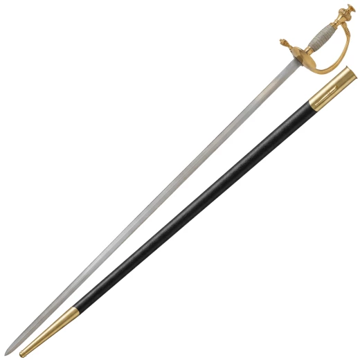 Vergoldeter Hofdegen mit Drahtgriff und klappbarem Stichblatt