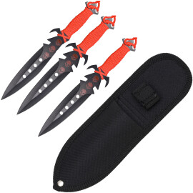 3 Blood & Death throwing knives with nylon sheath