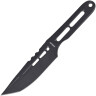 Tactical all-steel knife with nylon sheath, black coated