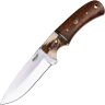 Classic Stag Fixed Blade Hunting Knife with Wood and Genuine Antler Handle – 95 mm Stainless Steel Blade