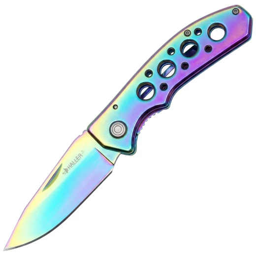 Haller Rainbow Folding Knife – Skeletonised EDC Pocket Knife with Linerlock - Outlet