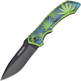 Marijuana pocket knife with phosphorescent handle